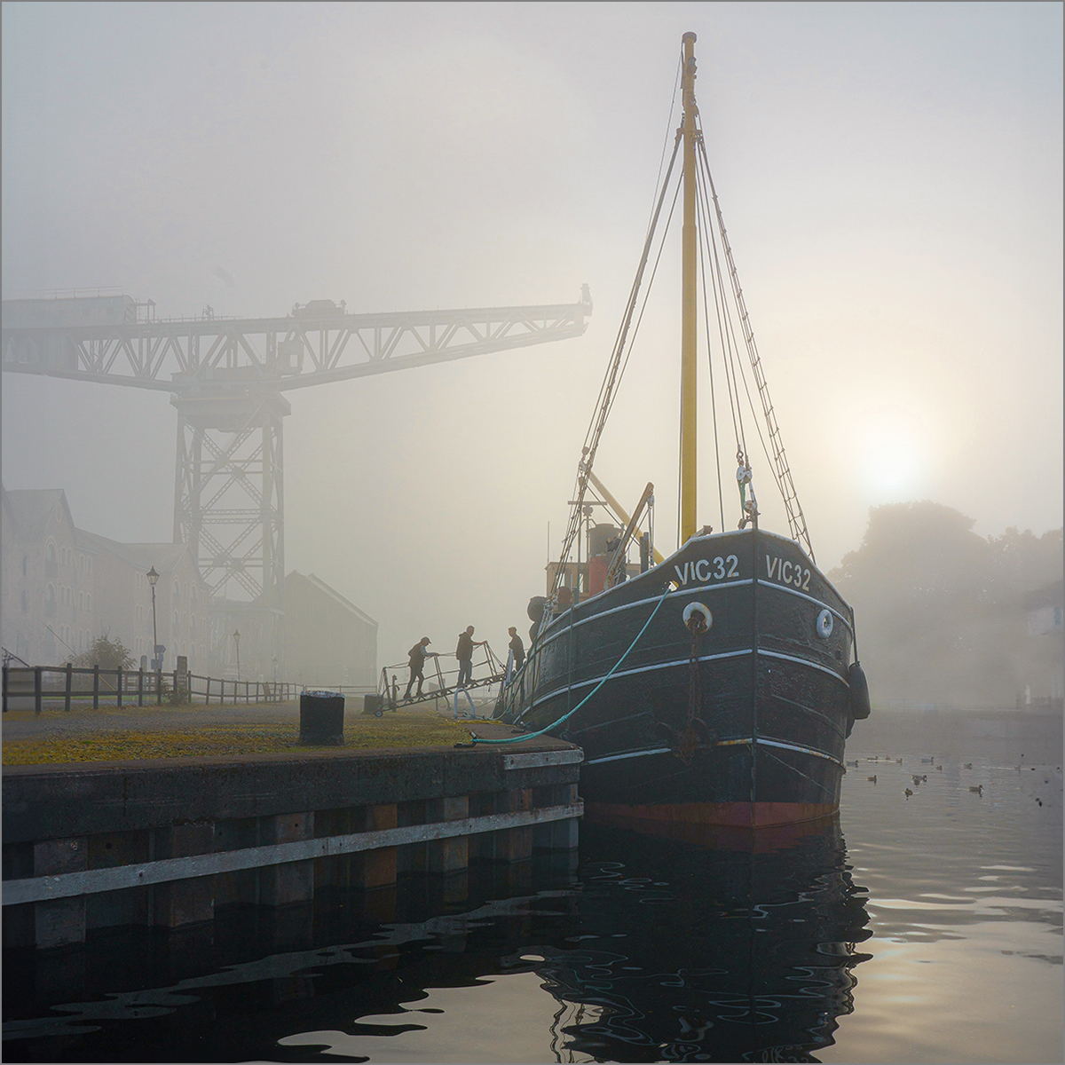 CLOCKING ON AT THE DOCKS by Malcolm Nabarro