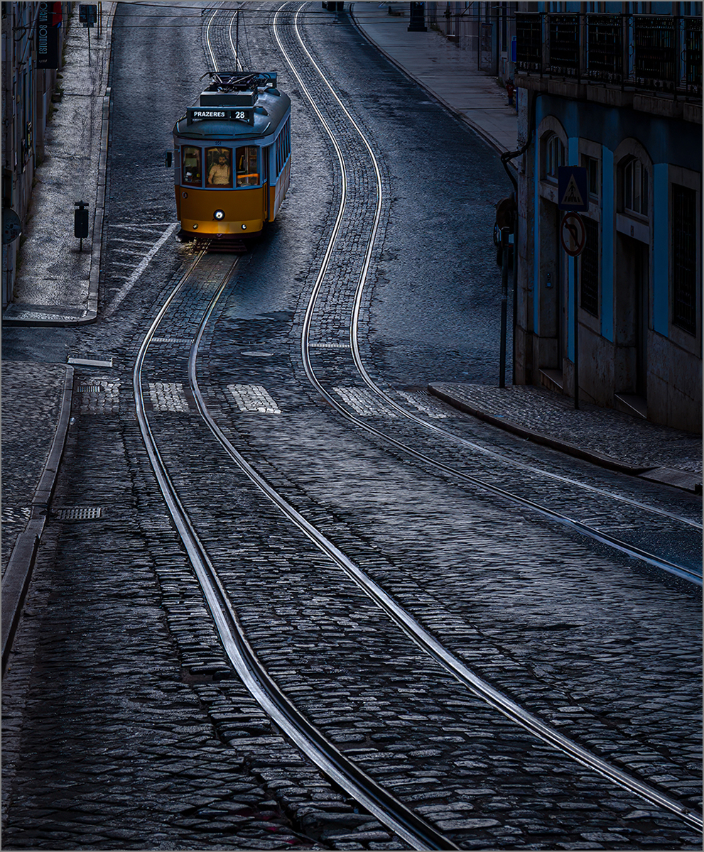 LISBON DAWN TRAM by Malcolm Nabarro