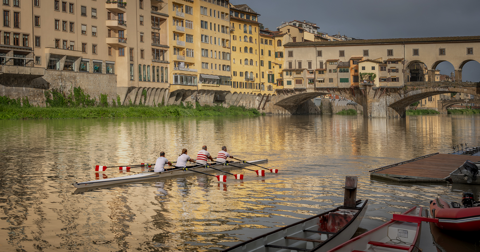 EARLY MORNING TRAINING SESSION ON THE ARNO by Lois Webb